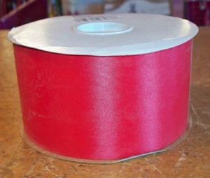 Berwick Flora Satin Ribbon 2 - 3/4" Wide 100 Yd Roll Waterproof Hot Red - Picture 1 of 3