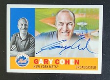 2017 Topps Archives Fan Gary Cohen Mets HOF SNY Announcer Certified Auto Card