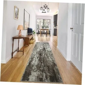 2x6 Kitchen Runner Rug Abstract Hallway Runner Rug Modern Accent 2' x 6' Brown - Picture 1 of 8
