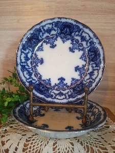 Antique Flow Blue John Maddox and Sons Ironstone Bowls, Blue Transferware,... - Picture 1 of 15