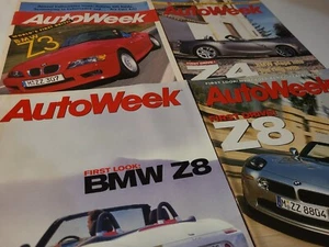 Lot of 4 AUTOWEEK Magazines w/ BMW Roadster Covers (1990s, 2000s) Z3, Z4, Z8 - Picture 1 of 6