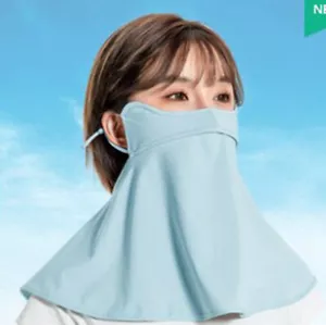 Breathable Anti-UV Face Shield Faux Silk Face Veil Sunproof Neck Protector Cover - Picture 1 of 16