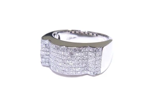 14k White Gold Princess Cut 2.50ct Beautiful White Diamond Invisible Set Ring - Picture 1 of 6