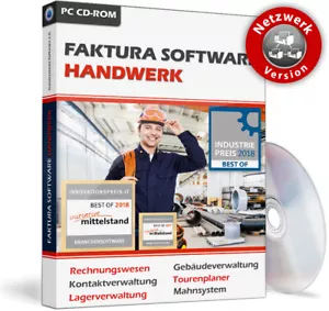 Faktura Software Handwerk Netzwerkversion für 10 Rechner,PC Handwerkerprogramm - Bild 1 von 12