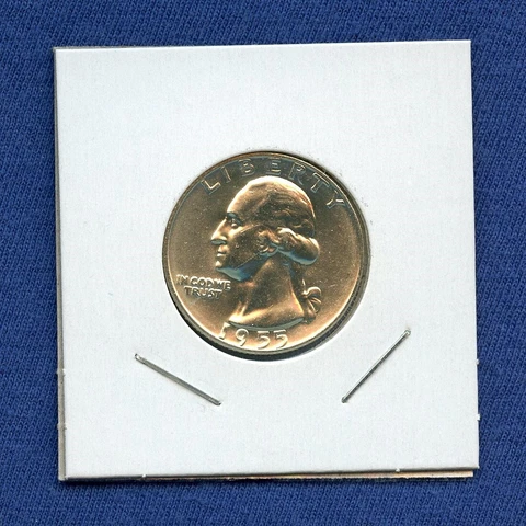 1955 D Washington Quarter 25c US Mint Silver #69 1955-D Brilliant Uncirculated Cover