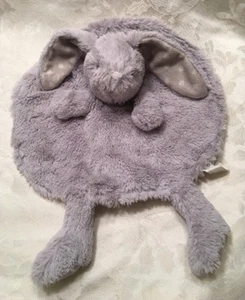 RARE Gray Circle Bunny Rabbit Blanket Baby Security Round Lovey Grey Dot AU - Picture 1 of 5
