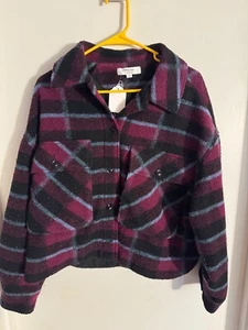 Women "Peter Som" burgundry, multicolored 5 button jacket. Size Med. Reg. $450 - Picture 1 of 2