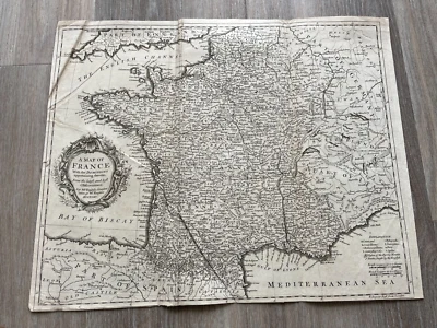 Mapa grande de Francia 1743 con dominios. mr rapin de thoyras Foto 1 de 4