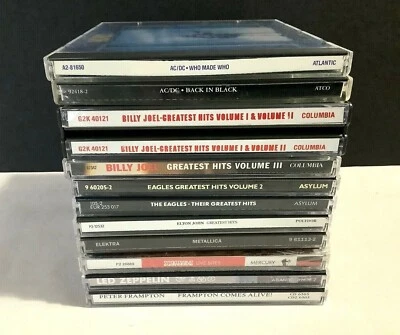 Lot of 12 CD’s Metallica, Led Zeppelin, Scorpions, Peter Frampton, AC/DC, Eagles Foto 1 de 4