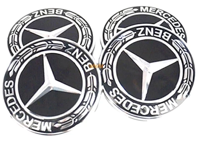 4 Pezzi Coprimozzo Adesivo Mercedes  Tappo Cerchi In Lega 56mm - Immagine 1 di 2