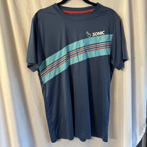 Sonic Drive-In Fast Food Restaurant Blue Employee Tee Shirt Size M - Picture 1 of 3