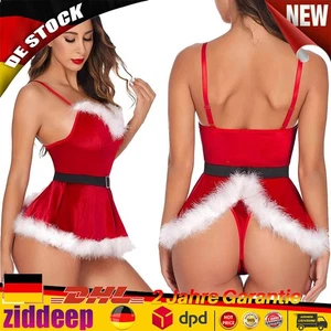 Weihnachtskostüm Damen Sexy Bodysuit Weihnachtsmann Weihnachten Dessous Set DHL· - Bild 1 von 25