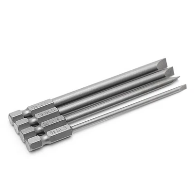 4Pcs 100mm Slotted Screwdriver Bit 3mm-6mm S2 Flat for Head 1/4" Hex Sh - Image 1 of 4