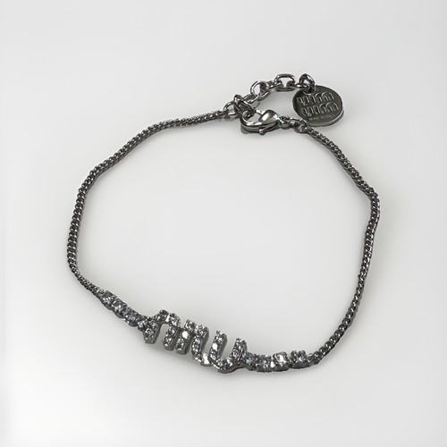 Bracciale Miu Miu Logo Metallo Cristallo