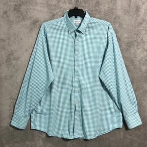 Peter Millar Crown Summer Comfort Mens Shirt XXL Blue Teal Plaid Long Sleeve - Picture 1 of 11