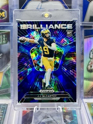 2024 Prizm Rookie RC /99 Blue Cracked Ice COLOR MATCH J.J. JJ McCarthy Michigan - Image 1 of 2