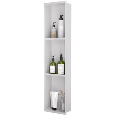 Nicho de ducha de acero inoxidable 8" x 36", nichos de ducha de 3 niveles sin necesidad de azulejos, R... Foto 1 de 4