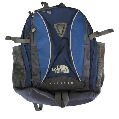 Mochila The North Face Wasatch Azul Gris Senderismo Camping Exterior Bolsa Foto 1 de 4