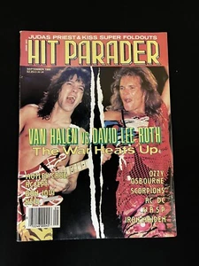 HIT PARADER MAGAZINE SEPTEMBER 1986 EDDIE VAN HALEN VS DAVID LEE ROTH + POSTER - Picture 1 of 5