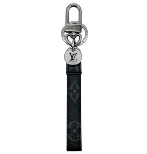 LOUIS VUITTON Monogram Eclipse Porte Cles Dragonne Keyring M61950 from Japan - Picture 1 of 10