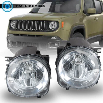 Par de faros halógenos para Jeep Renegade 2015 2016 2017 18 proyectores Foto 1 de 4