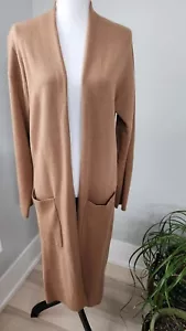 Aritzia BABATON Lance Wool Blend Long Sweater Cardigan Coat Camel - Picture 1 of 14