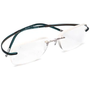 Silhouette Eyeglasses 7690 10 6052 Titan Silver/Teal Rimless Austria 53[]17 145 - Picture 1 of 6