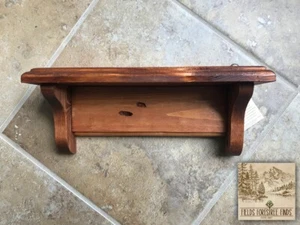 Vintage Style Farmhouse Harvested Hand Crafted 12" Wormy Pine Wood Wall Shelf - Picture 1 of 21