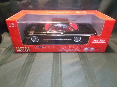 Chevrolet Impala SS 409 1961 Sun Star fundido a presión metal escala 1:18 negro WP112 Foto 1 de 4