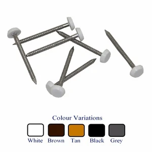 Stainless Steel UPVC Poly Top Pins Nails Plastic Headed Various Sizes - Picture 1 of 17
