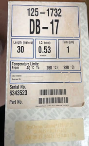 Agilent 125-1732 GC Colonna J&W DB-17, 30 m, 0,53 mm, 1,0 μm - NUOVO - Foto 1 di 3