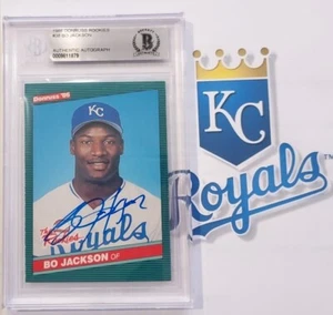 BO JACKSON 1986 NOVATO DONRUSS #38 Royals BECKETT AUTÉNTICO AUTO - Imagen 1 de 2