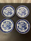 Set Of 4 Vintage Blue Willow Saucer Made In China