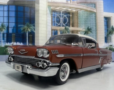Chevrolet Impala 1958 Danbury como nuevo cupé deportivo Sierra dorado LE 1:24 - caja* papel Foto 1 de 4