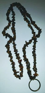 Multicolor (Brown's) Beaded Lanyard ID/Badge Holder Necklace 18" (Handmade) - Picture 1 of 2