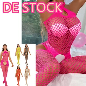 DE!Damen Fischernetz Body stockings Sexy Dessous Body Overalls Nachtwäsche - Picture 1 of 51