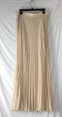 Maxi falda plisada para mujer ASOS Y2K preppy crema forrada transparente talla 12 usada Foto 1 de 4