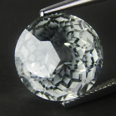 12.85Cts Alto Impresionante Topacio Blanco Natural Sin Calentar Redondo Corte Mágico Gema Suelta VDO" Foto 1 de 4