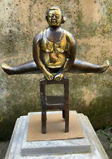 21cm Bronze  Frau Figur Skulptur Sport lerin Turnerin Art Deco Gold Jugendstil