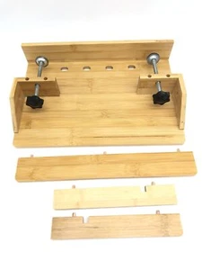Relaxdays Bettablage Bambus, Mini-Nachttisch mit Tablethalter, 36x24,5 cm - Bild 1 von 3
