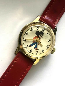 Disneyland Mickey Mouse Hong Kong Wind Up Watch Red Band For Parts Repair Only - Picture 1 of 11