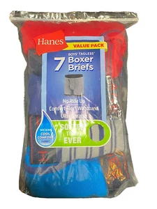Hanes Boys' 7 pk Tagless Boxer Briefs Multicolor Size M Cotton - Picture 1 of 5