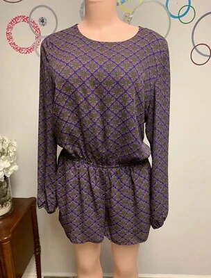 urban outfitters Lucca Couture Women’s Romper Shorts Open Back Long Sleeves Sz L - Image 1 of 4