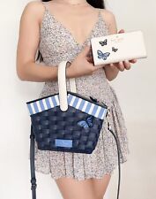 Bolso cesta de picnic azul + billetera plegable Kate Spade novedad
