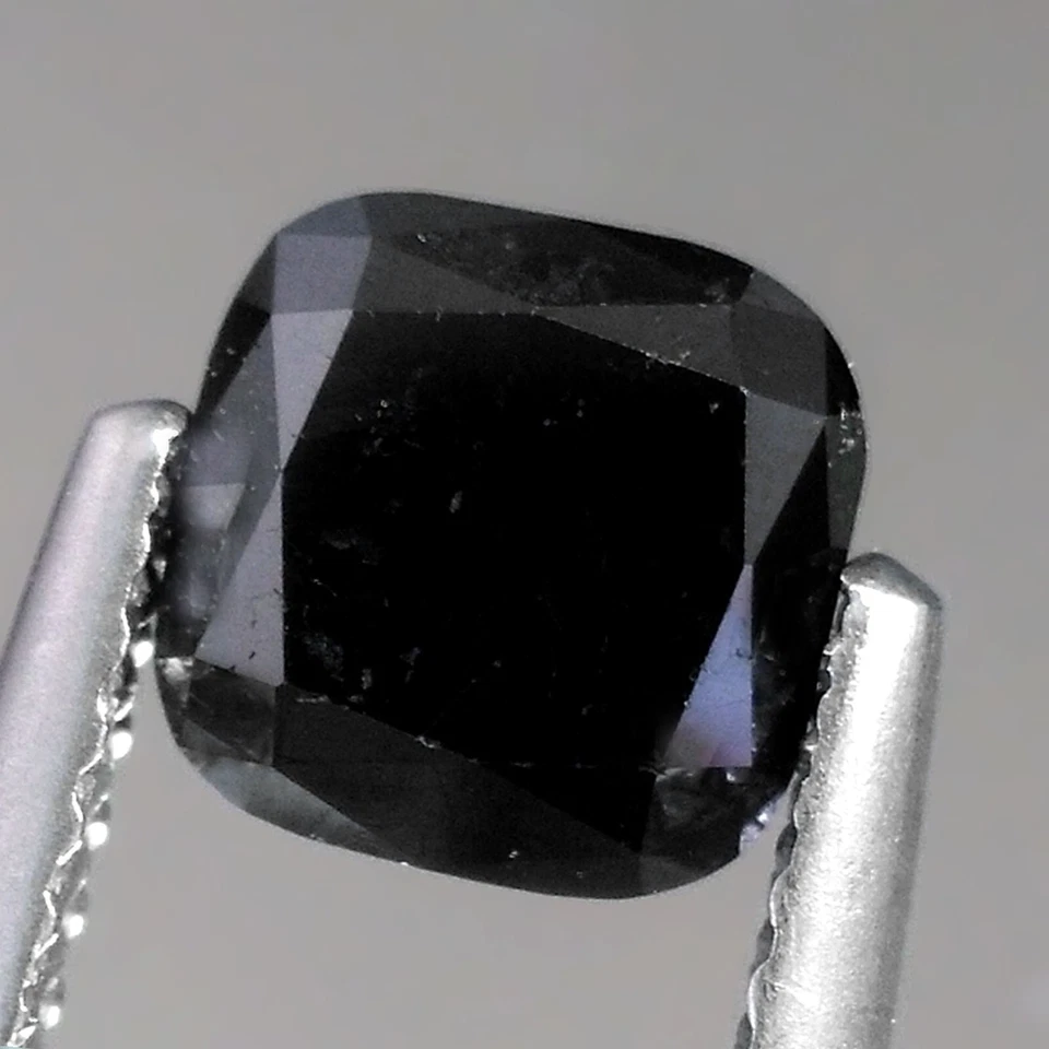 1.59cts 6mm Cushion cut Fancy Jet Black Natural Earth Mined Loose Diamonds - Image 1 of 3
