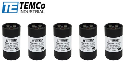 TEMCo 270-324 uf/MFD 110-125 VAC volts Round Start Capacitor 50/60 Hz -Lot-5