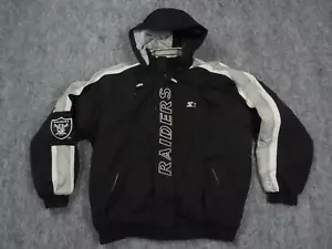 Vintage Oakland Raiders STARTER Jacket Mens XL Black Pro Line NFL Las Vegas - Picture 1 of 15