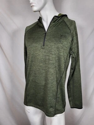OLD NAVY Active Stretch Tech Fleece-Lined 1/4 Zip Hoodie Pullover sz L Olive - Image 1 of 2