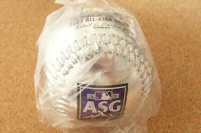 Balón de béisbol AS All-Star 2021 Rawlings anfitrión plateado Coors Field Colorado Rockies Foto 1 de 4