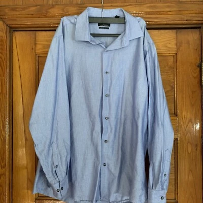Mark Anthony Shirt Mens 17 1/2 - 34/35 Blue Slim Fit Long Sleeve - Image 1 of 4